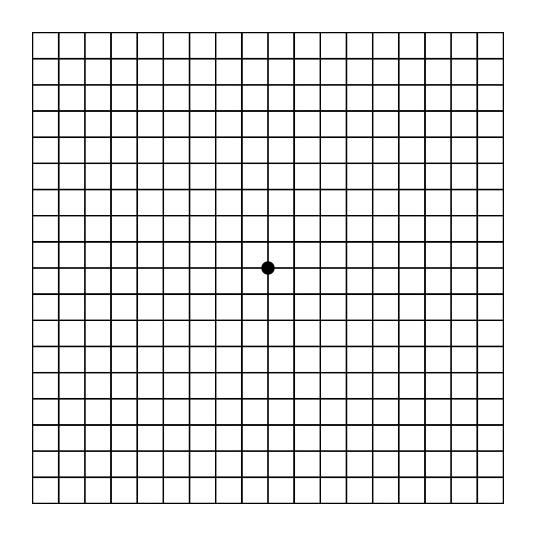 Amsler grid eye test for detecting macular problems