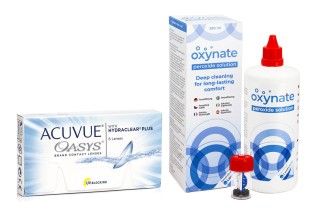 Acuvue Oasys (6 lenses) + Oxynate Peroxide 380 ml with case