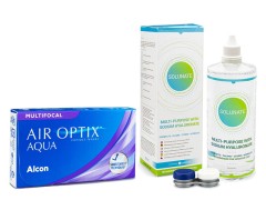Air Optix Aqua Multifocal (6 lenses) +Solunate Multi-Purpose 400 ml with case