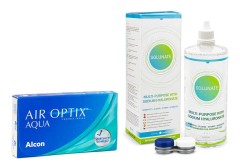 Air Optix Aqua (6 lenses) + Solunate Multi-Purpose 400 ml with case