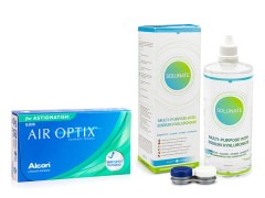 Air Optix for Astigmatism (3 lenses) +Solunate Multi-Purpose 400 ml with case