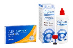 Air Optix Night & Day Aqua (6 lenses) + Oxynate Peroxide 380 ml with case