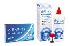 Air Optix Plus Hydraglyde (6 lenses) + Oxynate Peroxide 380 ml with case