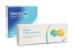 DAILIES AquaComfort Plus (90 lenses) + Lenjoy 1 Day Comfort (10 lenses)