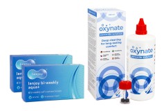 Lenjoy Bi-weekly Aqua+ (12 lenses) + Oxynate Peroxide 380 ml with case