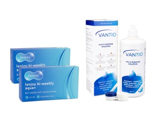 Lenjoy Bi-weekly Aqua+ (12 lenses) + Vantio Multi-Purpose 360 ml with case