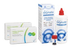 Lenjoy Monthly Comfort (12 lenses) + Oxynate Peroxide 380 ml with case