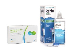 Lenjoy Monthly Comfort (6 lenses) + ReNu MultiPlus 360 ml with case
