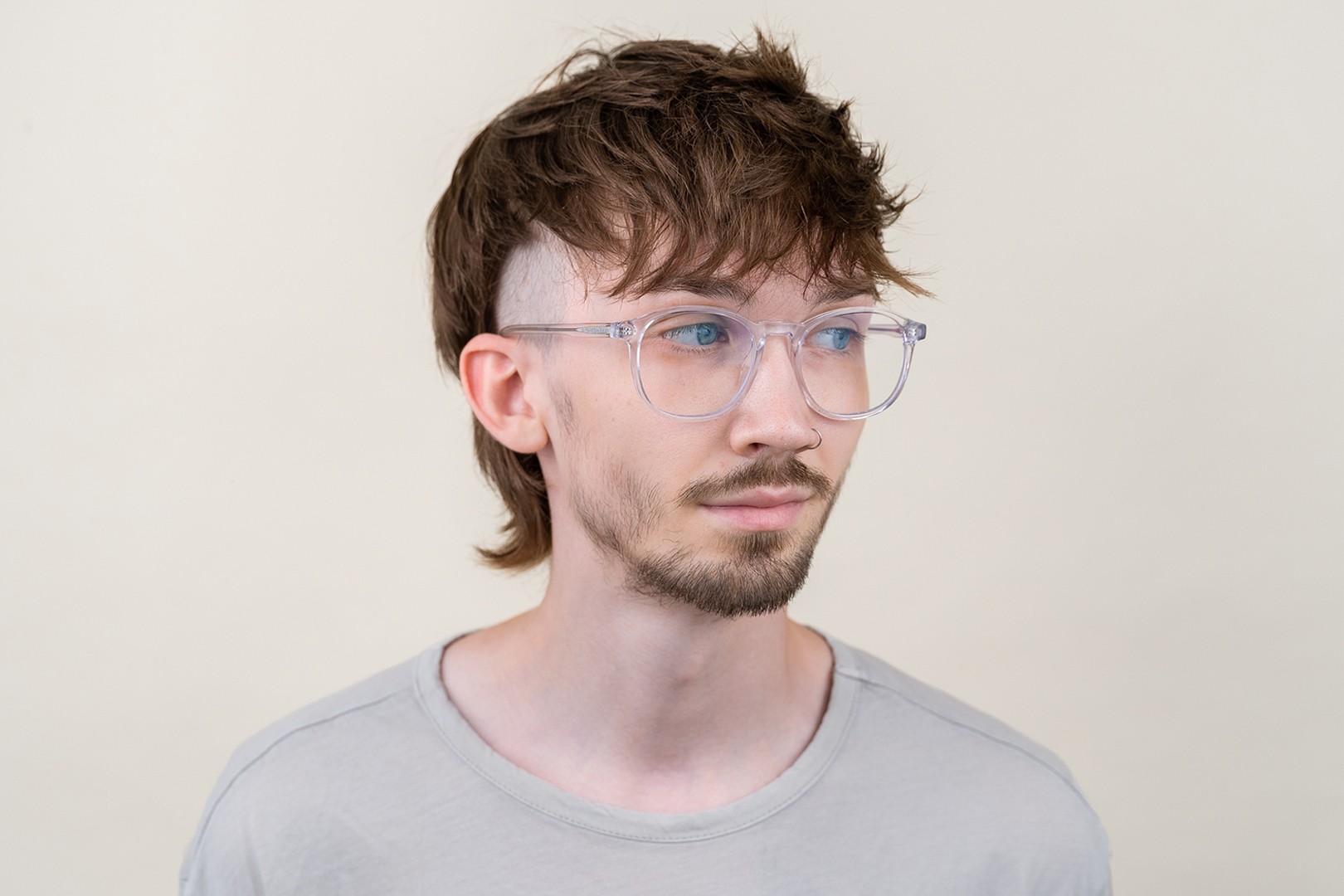 Mens transparent cheap frame glasses